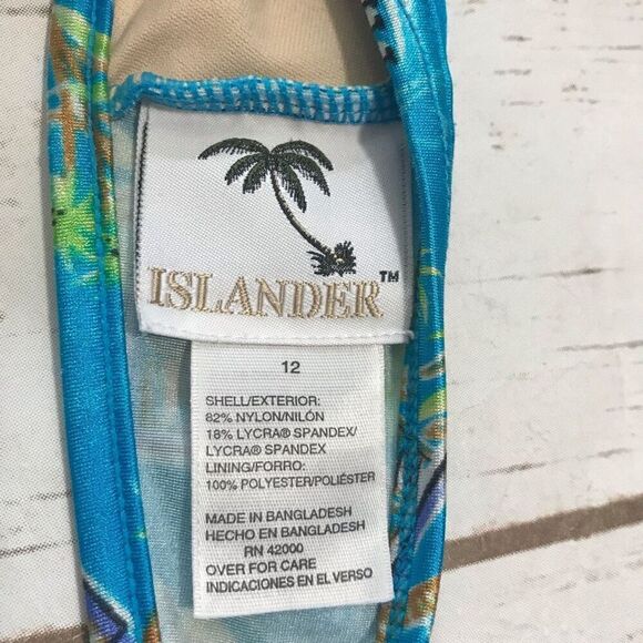 Islander Youth Girls Hawaiian Print Bikini Top Swimsuit Size 12 - Picture 2 of 10
